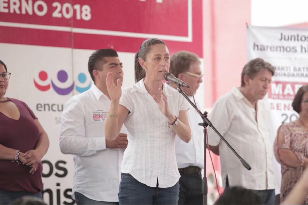Claudia Sheinbaum, de la coalición Juntos Haremos Historia, criticó que el PRD promueva y ejerza la violencia política. Foto: CORTESÍA