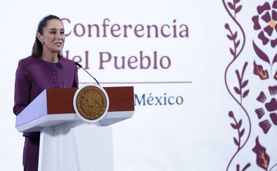 Claudia Sheinbaum, presidenta de México, durante la mañanera del 28 de abril del 2025 en Palacio Nacional. Foto: Fernanda Rojas / EL UNIVERSAL