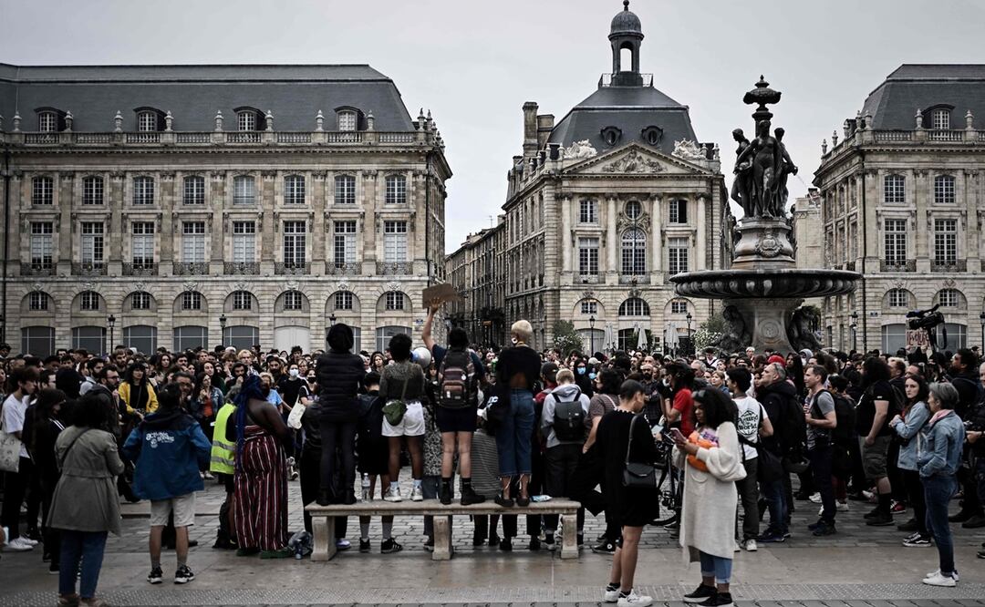 Los manifestantes se reúnen en Burdeos, suroeste de Francia. Foto: AFP