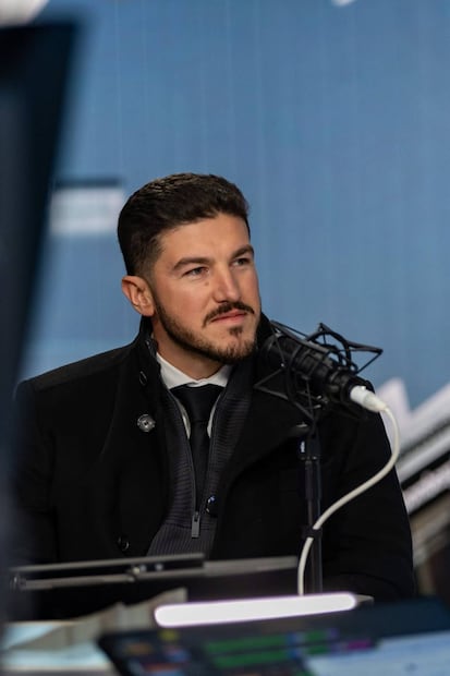 El gobernador de Nuevo León, Samuel García Sepúlveda, acudió a Bloomberg durante su gira de trabajo por Nueva York, EU (31/01/26). Foto: Especial