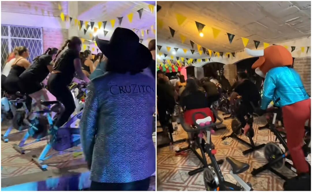 Banda toca en vivo en clase de spinning y se vuelve viral. Foto: Captura de pantalla