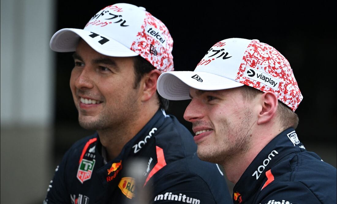 Checo Pérez y Max Verstappen en el Gran Premio de Japón 2024 - Foto: AFP