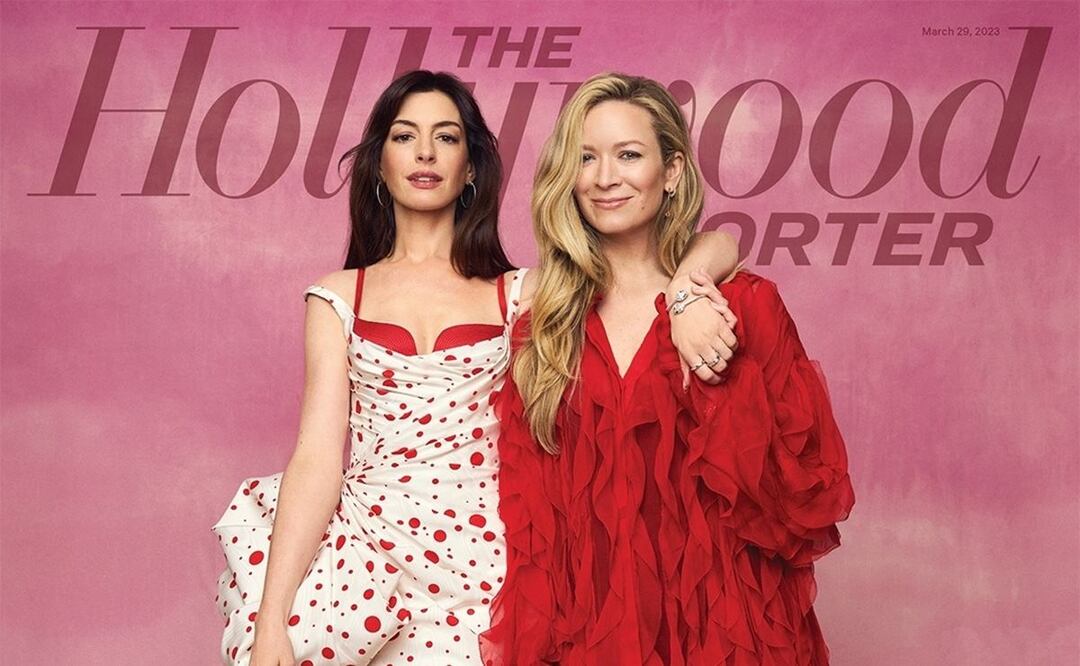 Anne Hathaway y su stylist Erin Walsh en The Hollywood Reporter
