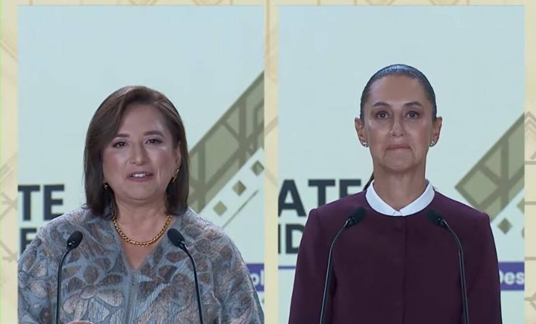 Xóchilt Gálvez, candidata de “Fuerza y Corazón por México” y Claudia Sheinbaum, candidata de “Sigamos Haciendo Historia”. Foto: Especial