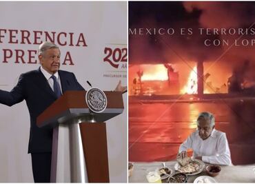 AMLO reacciona a meme de "terrorismo" comiendo "tamales de chipilín", tras ola de violencia