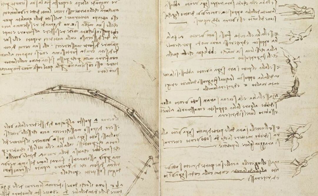 Las 18 páginas, por ambas caras, contienen dibujos y textos con la escritura en espejo que usaba Da Vinci. FOTO: BIBLIOTECA REAL DE TURIN / CORTESÍA INBA