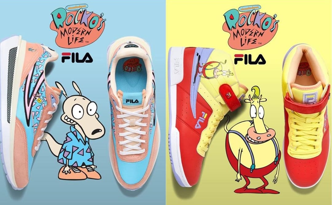 Los nuevos sneakers de Fila están inspirados en el colorido del universo de Rocko / Foto: Especial