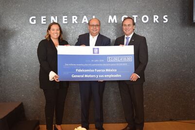 GM dona 2 millones de pesos a afectados por sismos en México