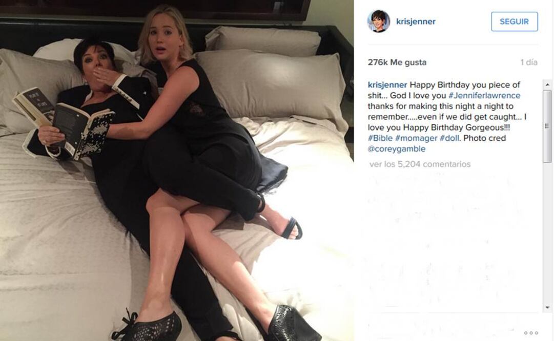 Jenner felicitó a Lawrence por su cumpleaños  Foto:Instagram
