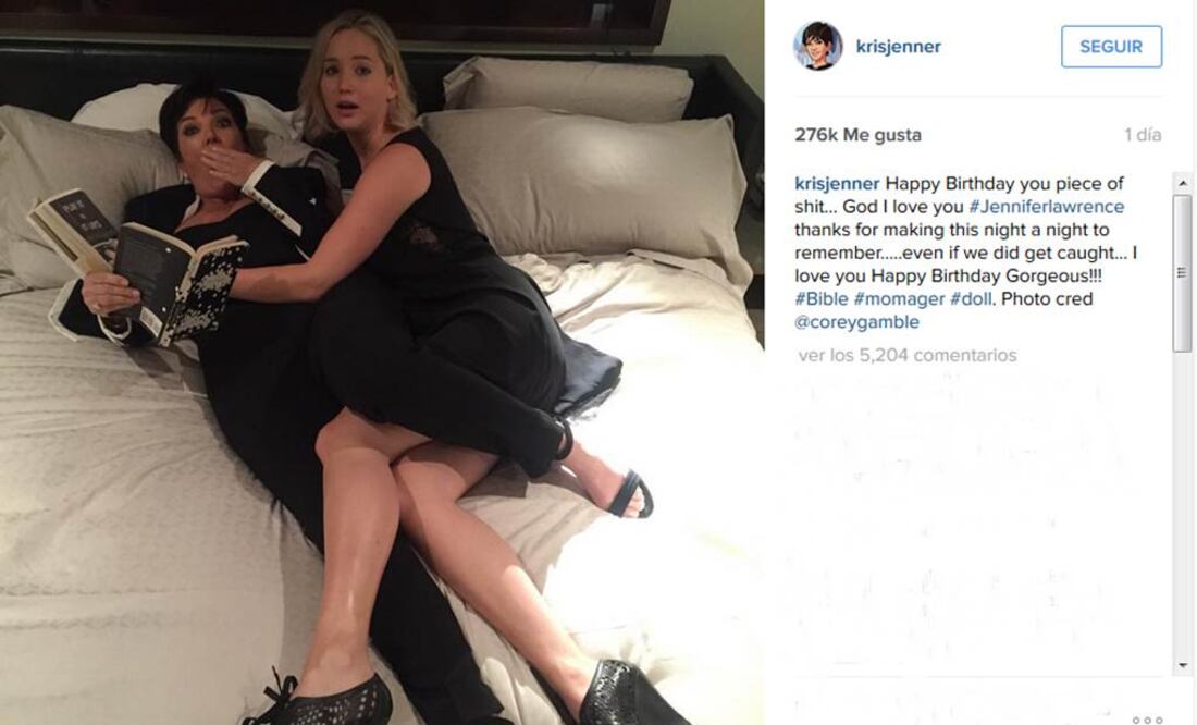 Jenner felicitó a Lawrence por su cumpleaños Foto:Instagram