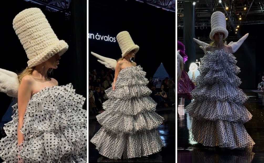 Blanco, volumen y emoción. “Claudio” es la colección más íntima de Iván Ávalos. Fotos: Abril Macias - EL UNIVERSAL