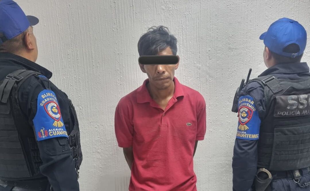 Detienen a sujeto por robar motocicleta en Tlatelolco (13/03/2025). Foto: Especial