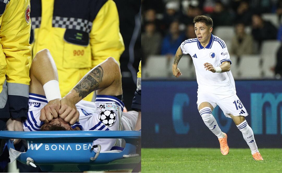 Rodrigo Huescas salió lesionado en la segunda jornada de la Champions League - Fotos: AFP y AP