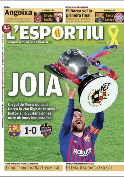 Lionel Messi brilla en las portadas tras el título del Barcelona