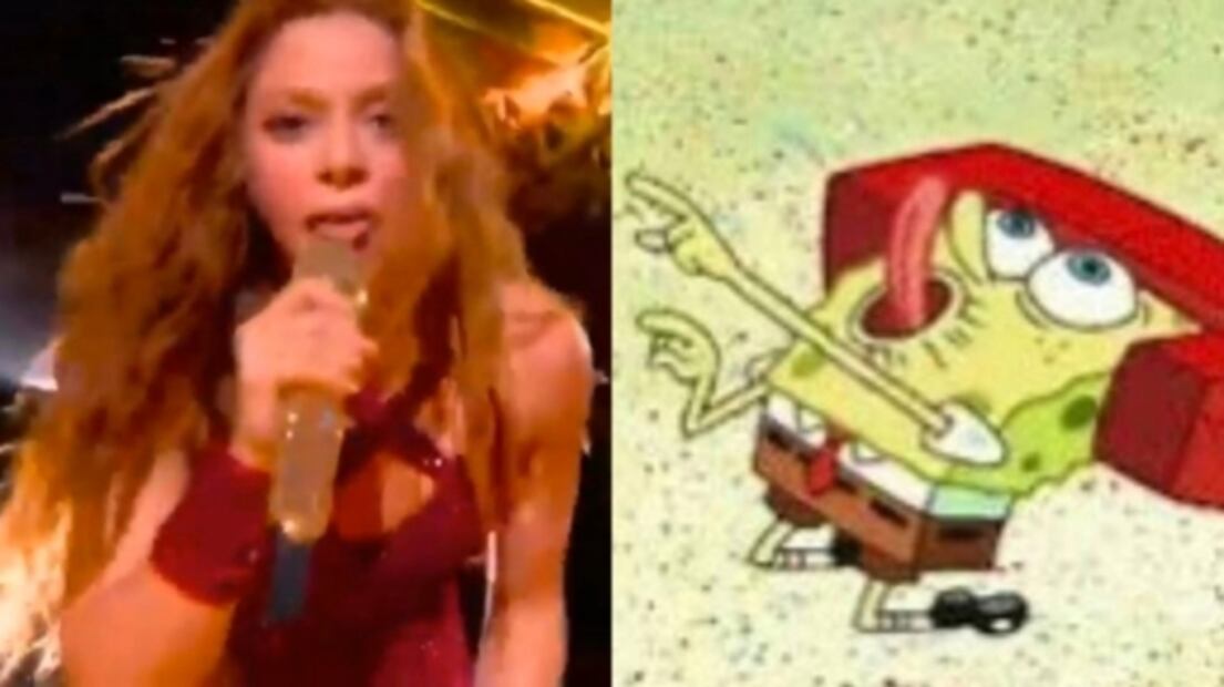 Shakira se puso en la cabeza una caja contra la lluvia