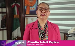 La secretaria ejecutiva del Instituto Nacional Electoral (INE), Claudia Arlett Espino. Foto: Captura de pantalla X @INEMexico