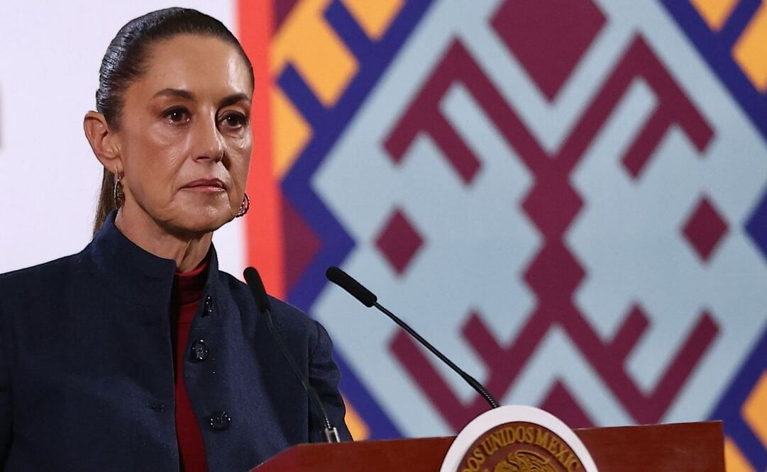 Claudia Sheinbaum, presidenta de México, durante la mañanera del 17 de febrero del 2025 en Palacio Nacional. Foto: Berenice Fregoso / EL UNIVERSAL