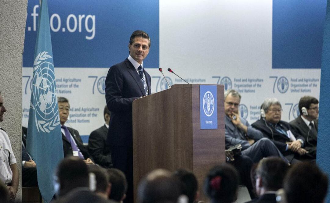 El presidente de México, Enrique Peña Nieto, ofreció una ponencia ante la FAO —ayer en la capital italiana— en la que expresó su confianza en que se puede reducir el hambre y la pobreza si se cuenta con la identificación de la población objetivo. FOTO:EFE