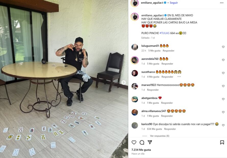 El cantante desató el debate tras su última publicación en redes. Foto: Instagram.