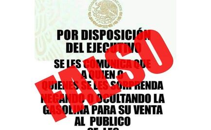 Profeco alerta por mensaje falso en redes sociales sobre venta de gasolina