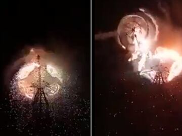 Video. Rueda de castillo pirotécnico cae sobre espectadores en feria de Edomex; hay 5 lesionados