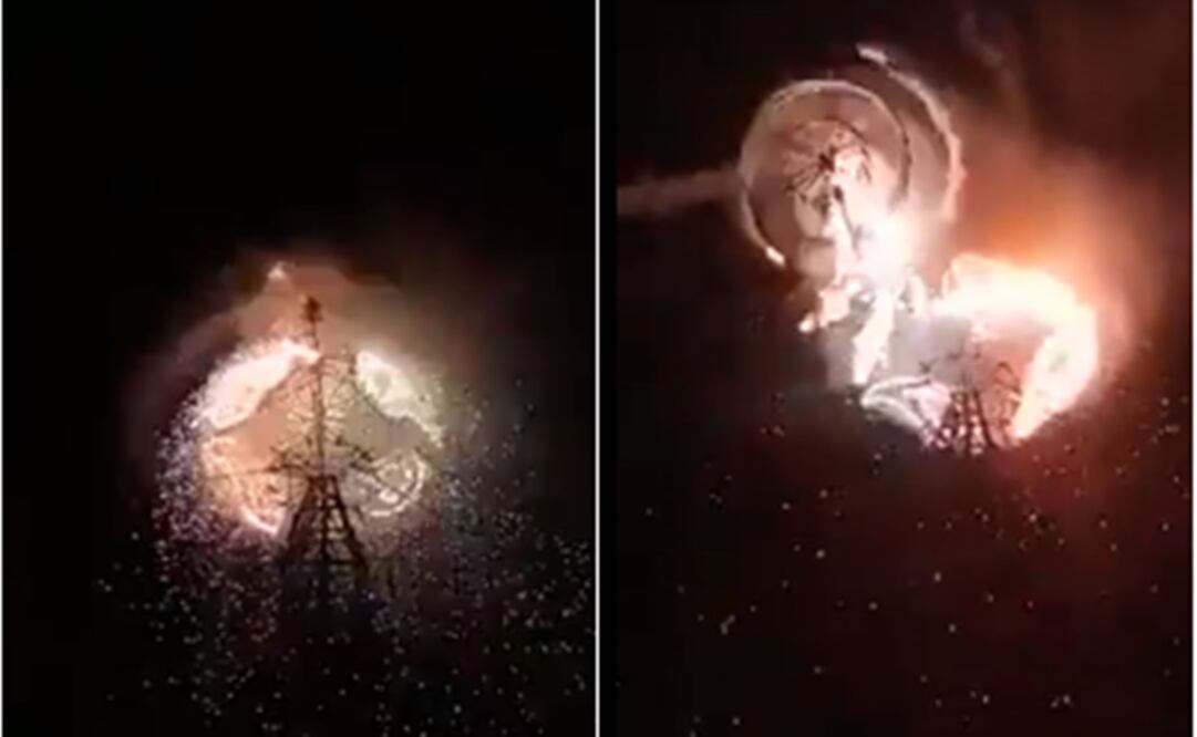 La parte conocida como "corona" se desprendió de la estructura. Foto: captura de video