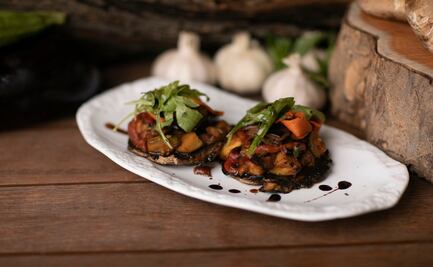 Hongos Portobello rellenos de vegetales