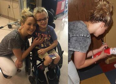 Jennifer Lawrence visita hospital infantil en Canadá