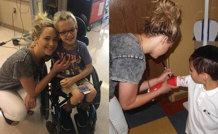 Jennifer Lawrence visita hospital infantil en Canadá