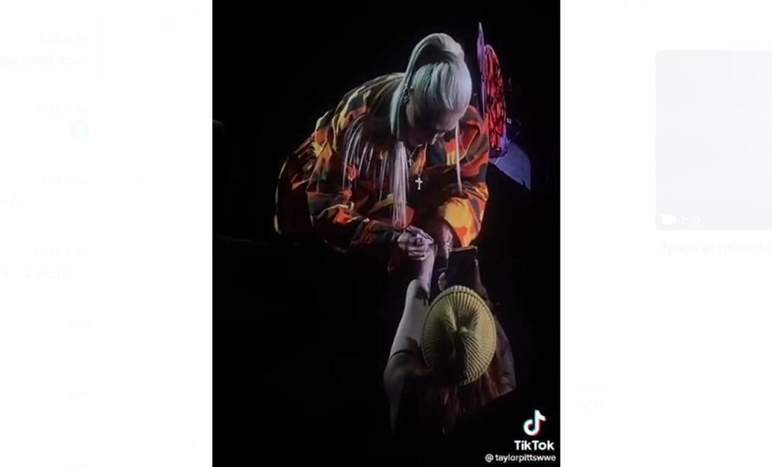 Gwen Stefani autografió el brazo de una fan en México. Foto: Captura de pantall @taylorpittswwe