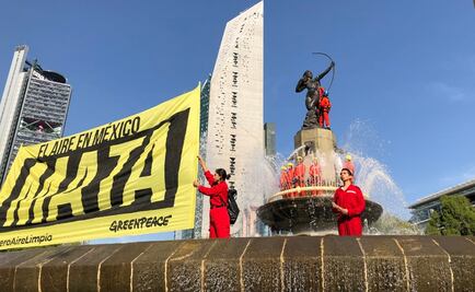 ​Activistas de Greenpeace protestan por mala calidad del aire en la CDMX
