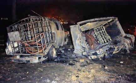 Explotan dos camionetas en San Agustín Tlaxiaca, Hidalgo; eran presuntamente usadas para el robo de combustible