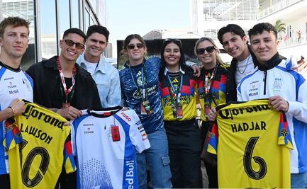 Gran Premio de México: Jugadores del América varonil y femenil conviven con pilotos de Racing Bulls en el Gran Premio de México