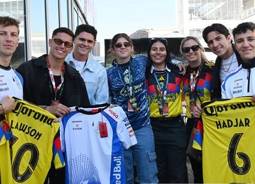Gran Premio de México: Jugadores del América varonil y femenil conviven con pilotos de Racing Bulls en el Gran Premio de México