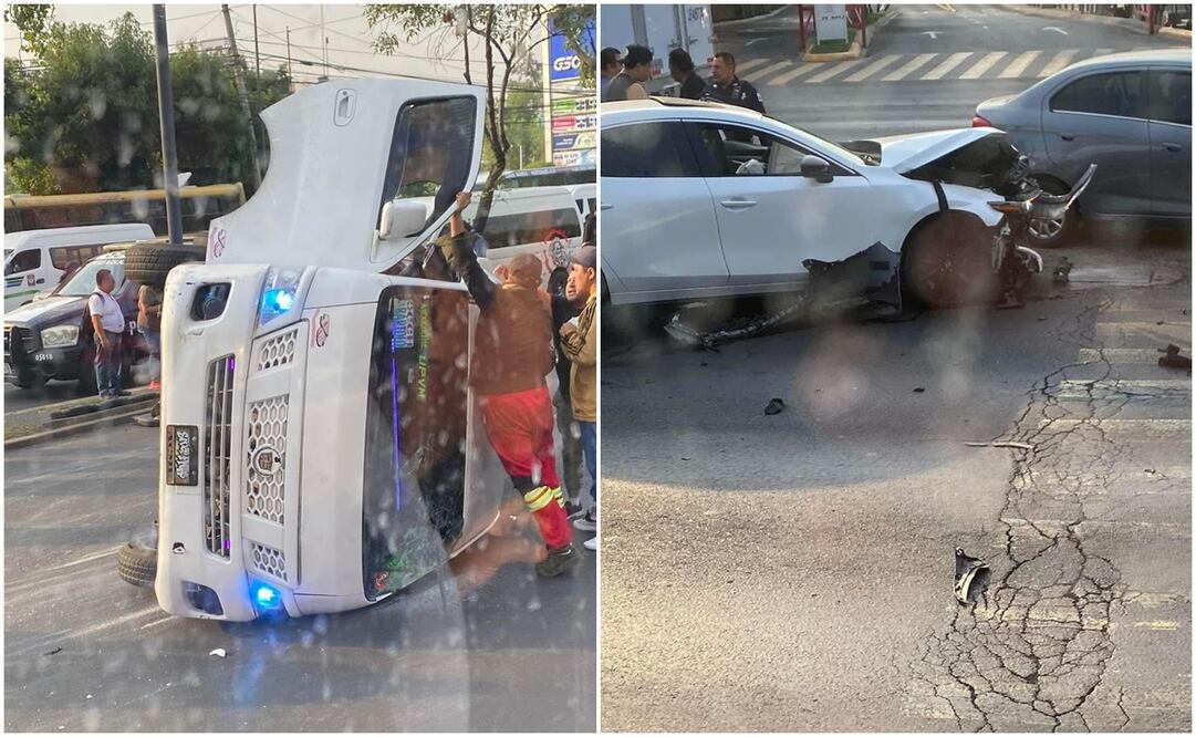 Accidente de tránsito en la vía Gustavo Baz. Foto: Especial