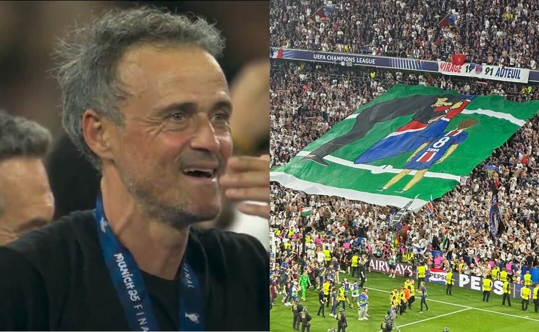 La afición del PSG desplegó un tifo enorme dedicado a la memoria de Xana, hija de Luis Enrique | FOTO: Especial