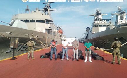 Aseguran 601 kilos de cocaína frente a costas de Guerrero; hay cuatro detenidos