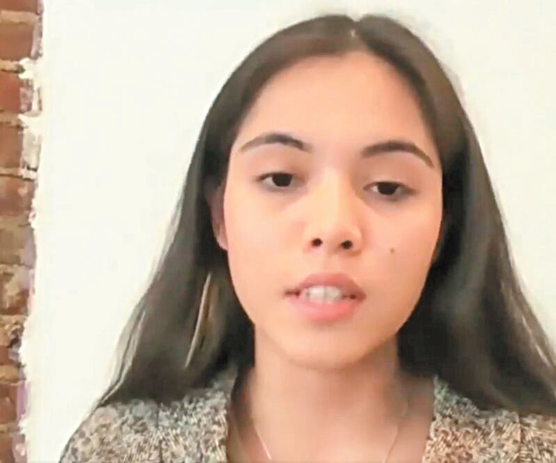 La activista mexicana Xiye Bastida, ayer en la Cumbre de Líderes sobre el Clima. Foto: TOMADA DE VIDEO