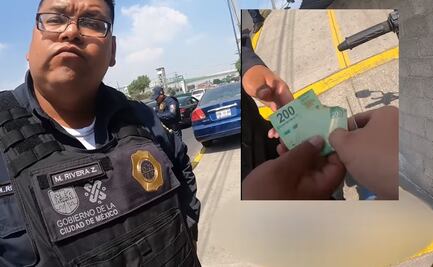 “¿Ya ves como eres?”: Captan a policía pidiendo “mordida” a motociclista en la CDMX