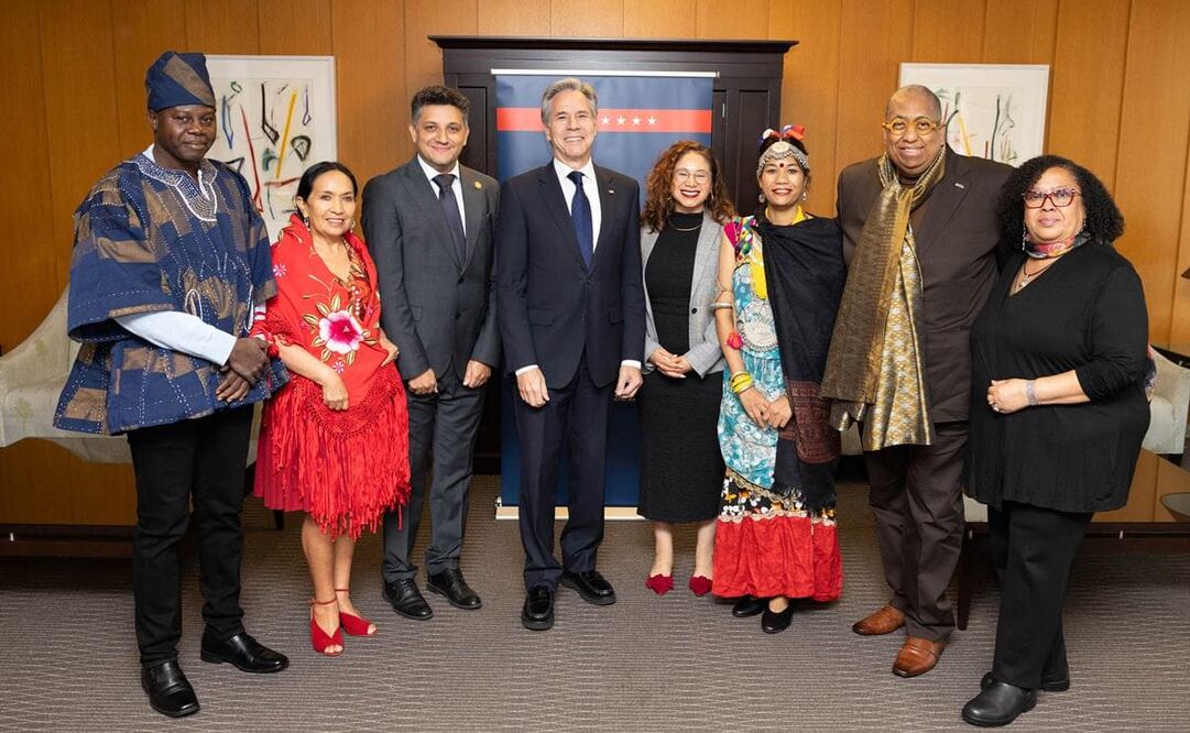 Antony Blinken, Secretario de Estado de los Estados Unidos de América, y los galardonados con el premio 'Global Anti-Racism Champions'. Foto: X @SecBlinken