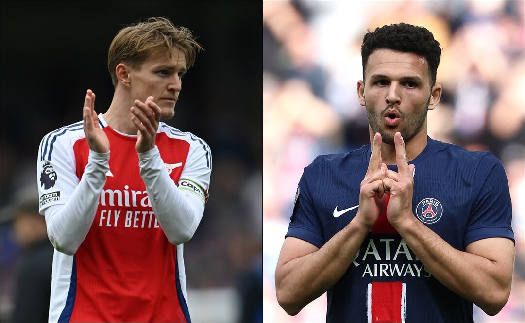 Arsenal y Paris Saint-Germain se enfrentan en la ida de la semifinal de la Champions League / FOTOS: EFE y AFP