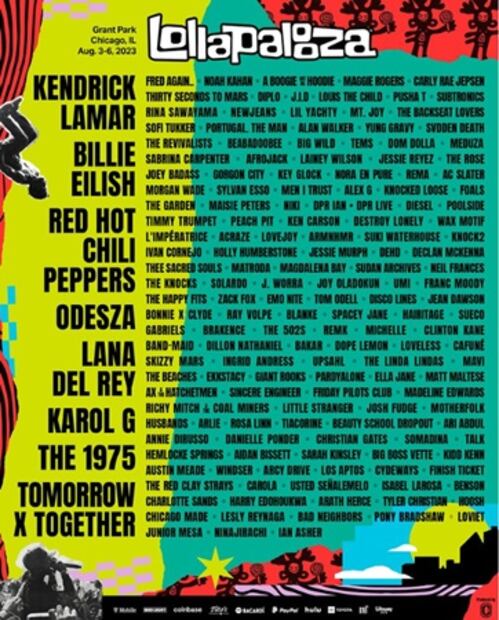 cartel completo del Lollapalooza