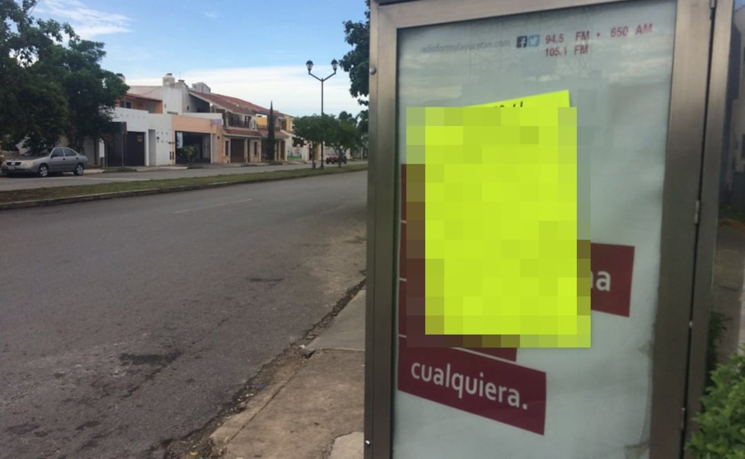 El cartel que fue pegado supuestamente la madrugada de este viernes 