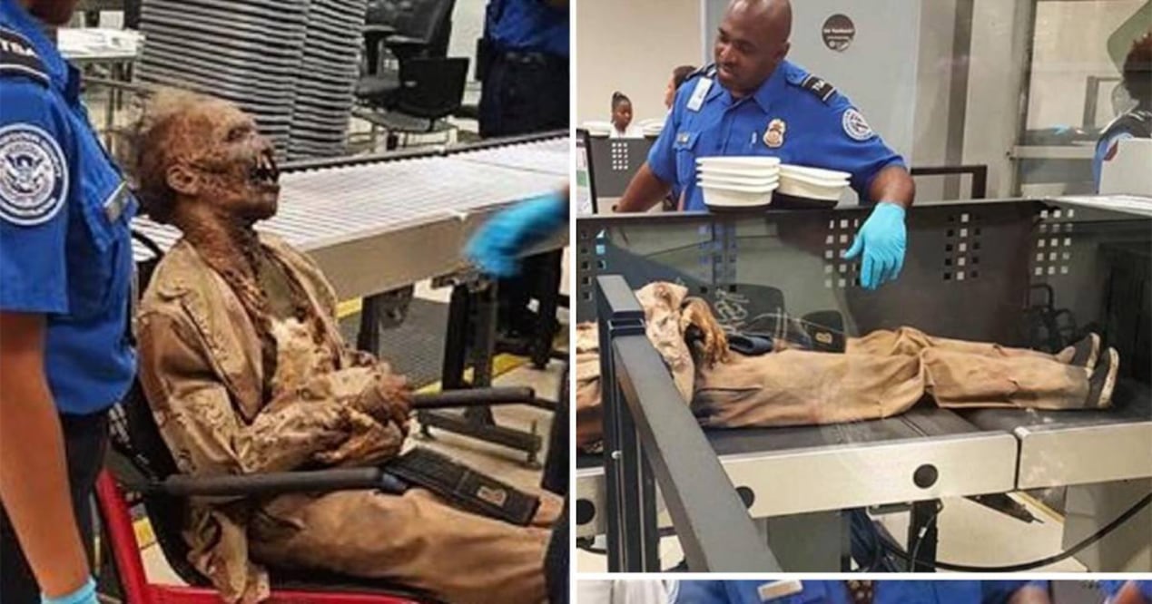 El cuerpo de utilería para una película de terror fue pasado por el escáner. (Foto: TSA/Instagram)