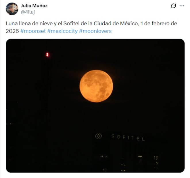 Luna de Nieve 2026. Foto: X