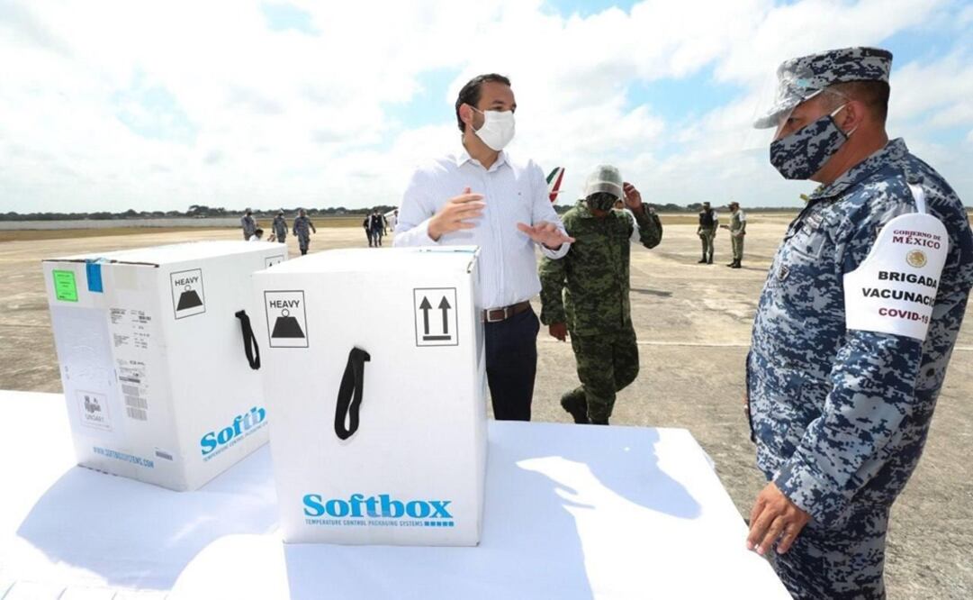 Llegaron más de 10 mil vacunas anti-covid que serán la segunda aplicación en Yucatán, al personal de salud.     Foto: Especial 