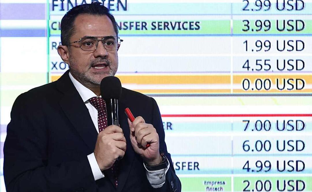 Iván Escalante, titular de Porfeco, durante la mañanera de este 18 de agosto del 2025. Foto: Berenice Fregoso / EL UNIVERSAL.