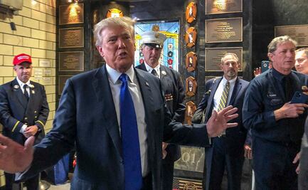 En conmemoración del 11-S, Trump visita recinto de la policía de Nueva York 