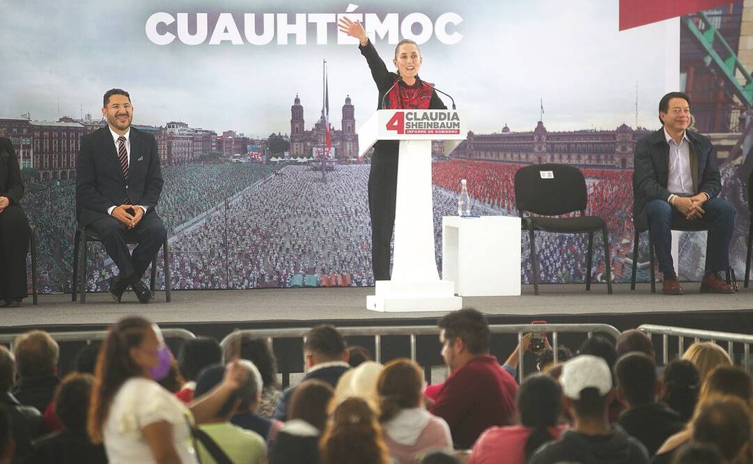 Ayer, la jefa de Gobierno visitó las alcaldías Cuauhtémoc y Gustavo A. Madero, donde destacó logros en materia de seguridad. Foto: Especial