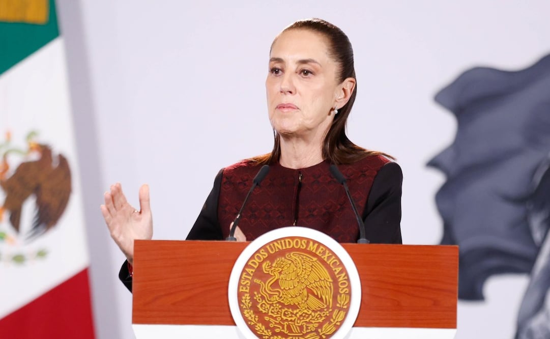 La presidenta Claudia Sheinbaum en la “Mañanera del Pueblo” del 9 de septiembre de 2026 en Palacio Nacional. Foto: Diego Simón Sánchez/ EL UNIVERSAL